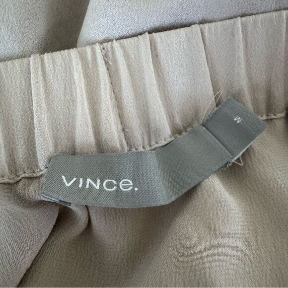 Vince Drape Panel Silk Midi Skirt in Sandstone Size M - Picture 8 of 10